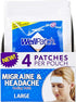 WellPatch Cooling Headache Pads, Migraine Relief, 4 Large Patches - 4.3 x 2 Inch (Pack of 6)