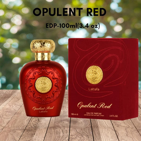 Lattafa Perfumes Opulent Red Eau de Parfum Spray for Unisex, 3.4 Ounce (137662)