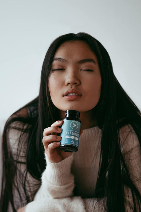 Calm & Connected Stress Support & Ayurvedic Nootropic for Natural Calm, Focus, Clarity, Energy - 60 Capsules