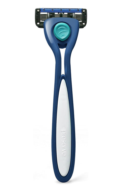 Preserve Shave 5 Blade Refillable Razor - Navy Blue - Made from Recycled Materials