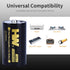HW USB-C Rechargeable 1.5V Lithium D Batteries, 2-Pack 5000mAh/7500mWh, Fast Charging, Long Lasting