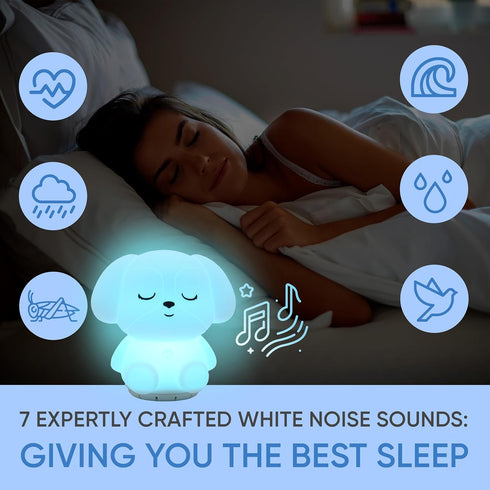 RAINLAX 4-7-8 3 1 Mindfulness 'Breathing Puppy' | Guided Visual Meditation Breathing Light | in Device with Night Light