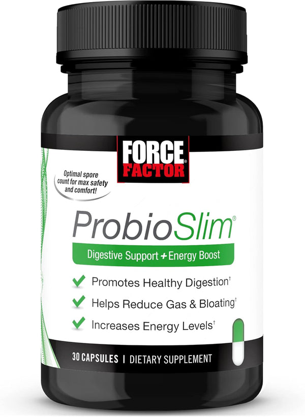 Force Factor ProbioSlim Probiotics, 30 Capsules for Digestive Health, Reduces Bloating, Gas, & Diarrhea