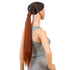 SWACC Women Long Straight/Curly Wavy Wrap Around Ponytail Extension, Synthetic Hair Piece Clip in Dark Copper Red