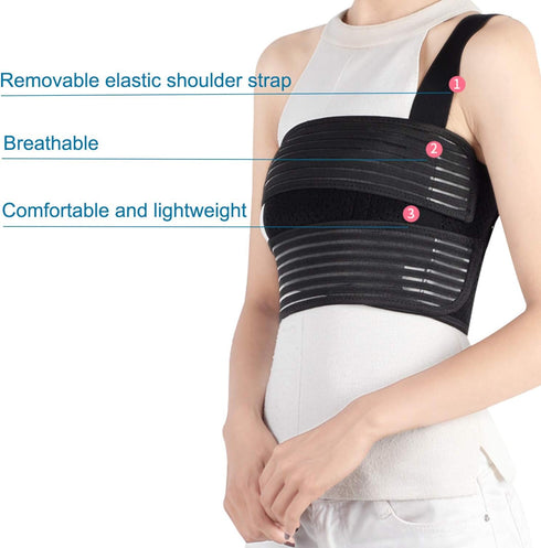 Solmyr Rib Brace for Men and Women, Broken Rib Protector Wrap for Bruised Ribs, Dislocated Ribs, and Pulled Muscle Pain