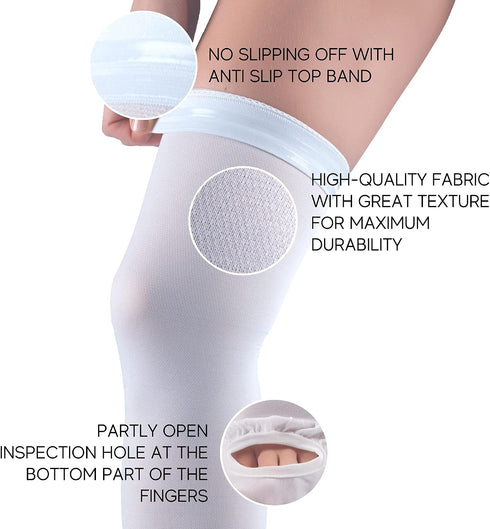invera 15-20 mmHg Thigh High Compression Stockings, Unisex Ted Hose Socks, Moderate Level