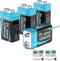 YONHUIZI 4-Pack 1300mAh Rechargeable 9V Batteries, 9 Volt Lithium-ion Square Battery Long Lasting