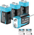 YONHUIZI 4-Pack 1300mAh Rechargeable 9V Batteries, 9 Volt Lithium-ion Square Battery Long Lasting