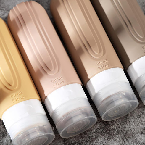 TSA Approved Travel Bottles for Toiletries, 3oz Leak Proof Refillable Silicone Containers for Shampoo Conditioner