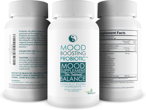 Mood Boosting Probiotic Supplement for Women & Men, Prebiotic & Probiotic Support for Digestive Health