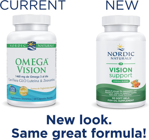Nordic Naturals Omega Vision, Lemon - 60 Soft Gels with Zeaxanthin & FloraGLO Lutein for Healthy Eyes - 30 Servings