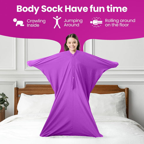 SENSORY4U Stretchy Compression Suit for Kids - Sensory Sack Body Sock for Enhanced Play and Movement