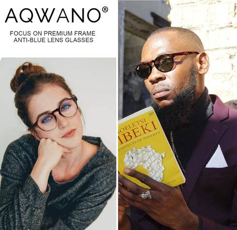 AQWANO 3-Pack Bifocal Computer Reading Glasses, Lightweight Comfort Ultra-Thin Stylish Round Readers