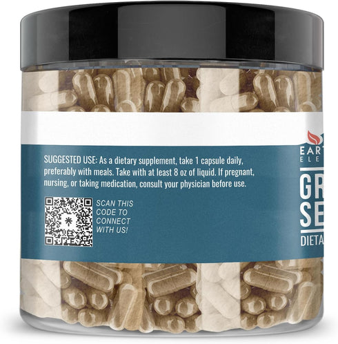 Earthborn Elements Grapefruit Seed Extract, 200 Capsules, Pure & Undiluted, No Additives