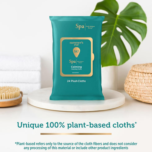 Summer's 100% 24 Count Eve Spa Calming Chamomile Feminine Wipes, Plant Based*, pH balanced Plush Cloths