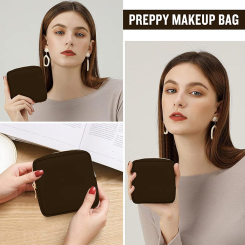 Nylon Mini Makeup Bag for Purse, Cute Waterproof Travel Pouch for Cosmetics, Sanitary Napkin Storage Clutch Organizer