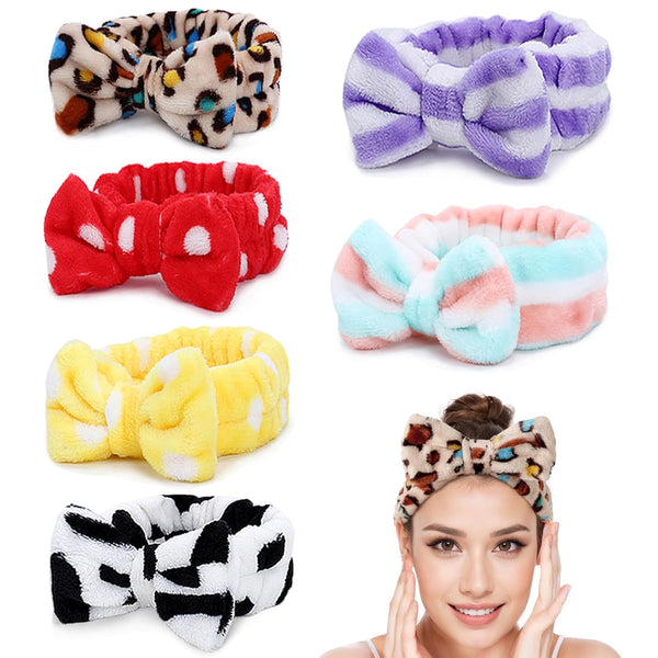 LADES Soft Skincare Headband, Adjustable & Comfortable, Cute Patterns for Makeup, Facial, Non-Slip Hair Control