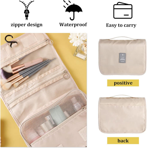 Pengxiaomei Waterproof Hanging Toiletry Bag, Portable Travel Makeup Pouch, Multifunction Travel Bathroom Bag for Women