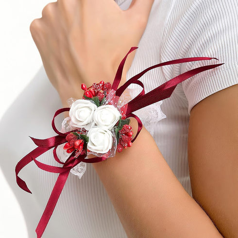 3/8 Inch Dark Red Ribbon, 25 Yds for Gift Wrapping, Flower Bouquets, Crafts, and Holiday Decorations