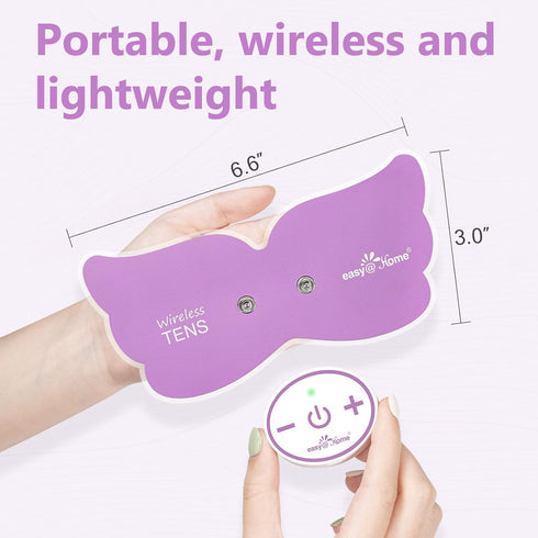 Easy@Home Electronic Pain Relief Stimulator, TENS Unit Wireless Muscle Stimulator, Portable Electrode Pads, FSA Eligible