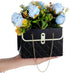 mekueeex 24 Pack Flower Paper Gift Bag, Bouquet Portable Flower Handbag Box with Metal Chain, Rectangle Wedding Gift