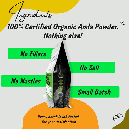 Spice Profile USDA Organic Amla Powder (Amalaki), Indian Gooseberry Fine Powder, Resealable 4oz Pouch, Nutrient-Dense