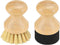 Cutting Board Oil Wax Applicator and Scrub Brush Set, Natural Bamboo with Sisal Fiber and Sponge for Utensil Care