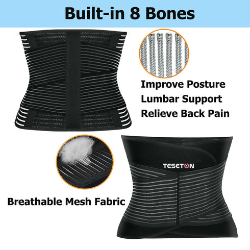 Back Wrap for Men & Women, Plus Size Back Brace Belt, Breathable Lumbar Support for Lower Back & Sciatica Pain Relief