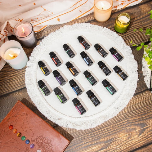 Set 18 Pack 100% Essential Oils - Pure Organic Essential Oils for Diffuser, Massage, Baths & Skincare - Natural