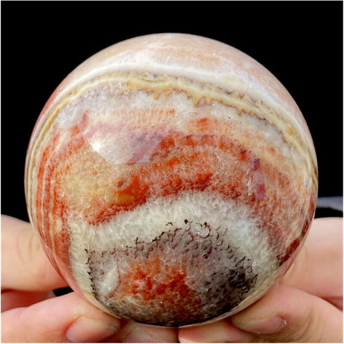 PPOZYLPC 1pcs 210-300g Pork Stone Ball, Quartz Crystal Red Ball