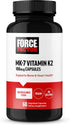 FORCE FACTOR MK-7 Vitamin K2 100mcg, Bone Support Supplements for Women and Men, 60 Vegetable Capsules