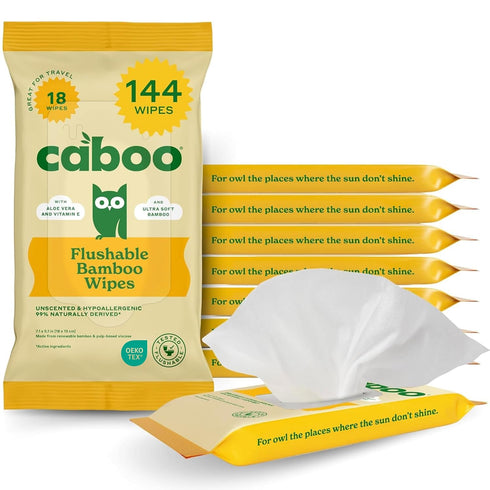 Caboo Tree Free Flushable Wipes, Travel Wipe, Certified Flushable, Septic Safe, Biodegradable