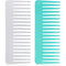Large Hair Detangling Comb for Curly, Wet Dry Hair, Patelai Wide Tooth Comb, No Handle Accessories (White, Cyan)