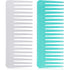 Large Hair Detangling Comb for Curly, Wet Dry Hair, Patelai Wide Tooth Comb, No Handle Accessories (White, Cyan)