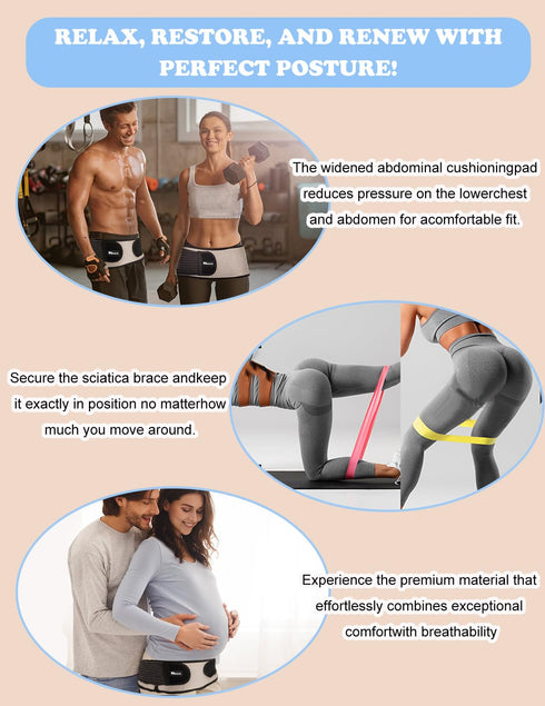 Si Belt for Women and Men, Extra Support Lower Back Brace for Sciatica Pain Relief, Pelvic and Lumbar Support