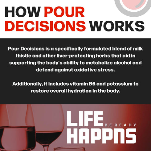 Life Happns Pour Decisions Liver Health Supplement, 60 Capsules with Milk Thistle & Electrolytes