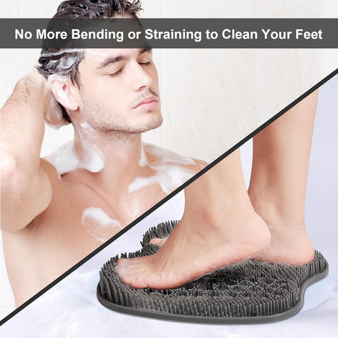 HONYIN Foot Scrubber for Shower, XL Size Non-Slip Suction Cups, Cleans, Exfoliates & Massages Feet