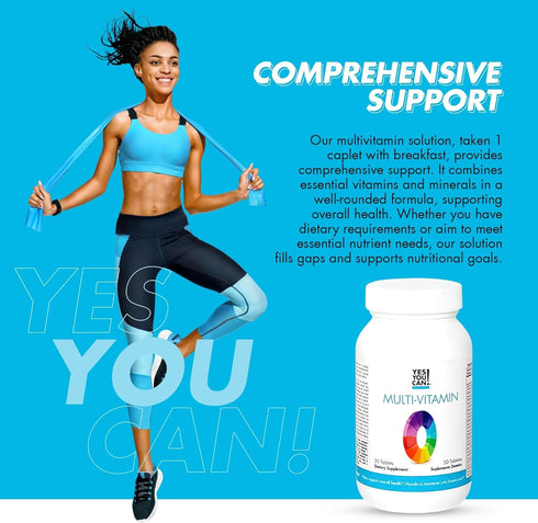 Yes You Can! Daily Multivitamins for Men and Women - Supports Overall Health & Well-being, Antioxidants, 30 Tablets - 1