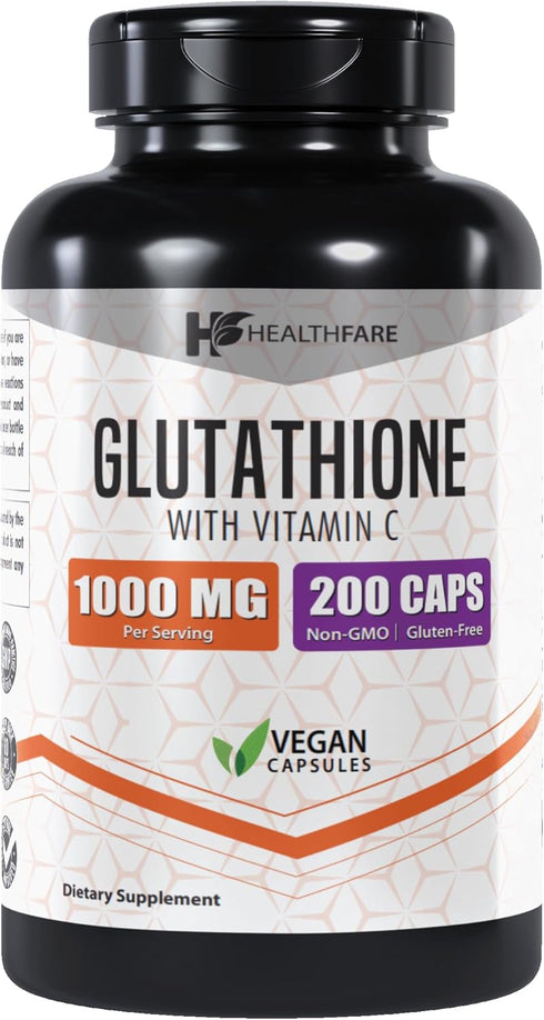 Glutathione 1000mg, 150 Capsules, GSH L-Glutathione Reduced for Antioxidant Support, Gluten-Free & Non-GMO