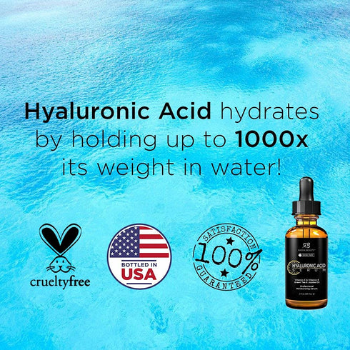 Radha Beauty Hyaluronic Acid Serum for Skin, 2 fl. oz, Infused with Vitamin C, E, Green Tea