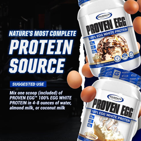 Gaspari Nutrition Proven Egg, 100% Egg White Protein, 25g Protein, Keto Friendly, 1lb, Salted Caramel