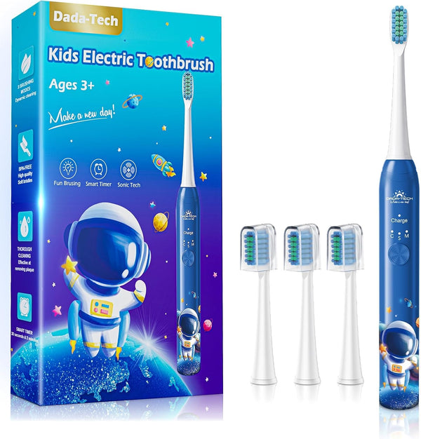 DADA-TECH Kids Electric Toothbrush, Rechargeable Soft Tooth Brush with Timer, Sonic Technology for Age 3+