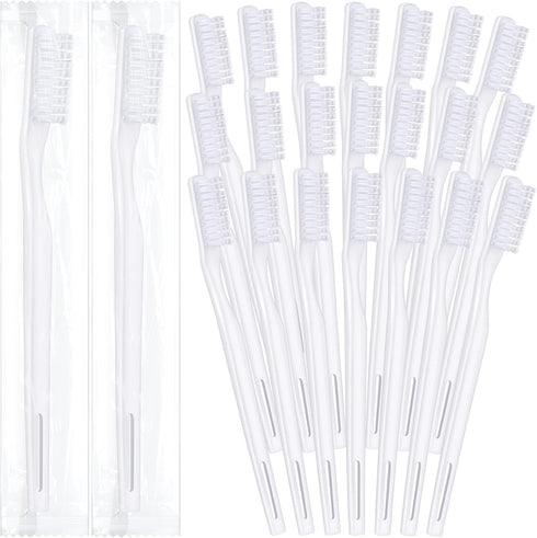 CHENGU 200 Pack Disposable Toothbrushes, Individually Wrapped Soft Bristle Manual Toothbrush for Travel and Hotels