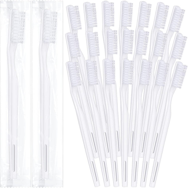 CHENGU 200 Pack Disposable Toothbrushes, Individually Wrapped Soft Bristle Manual Toothbrush for Travel and Hotels