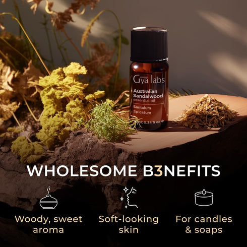 Set Set 2x0.34 oz Yuzu Essential Oil for Diffuser & Australian Sandalwood Essential Oil for Diffuser - Aromatherapy