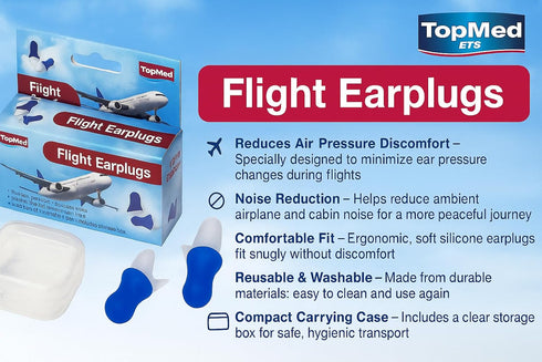 Flight Ear Plugs for Pressure Relief, 1 Pair for Adults