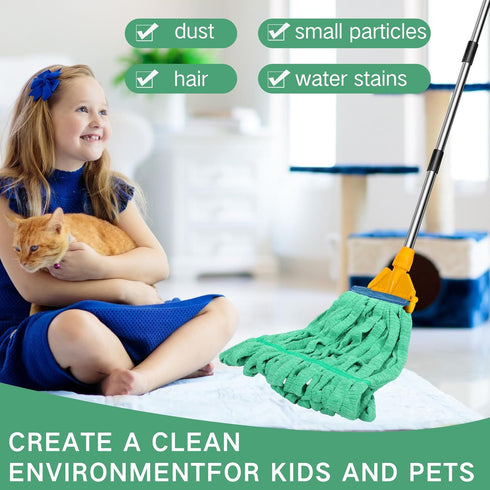 2 Pcs Commercial Mop Head Replacement, 18 Oz Tube Microfiber Mop Heads for Floor Cleaning