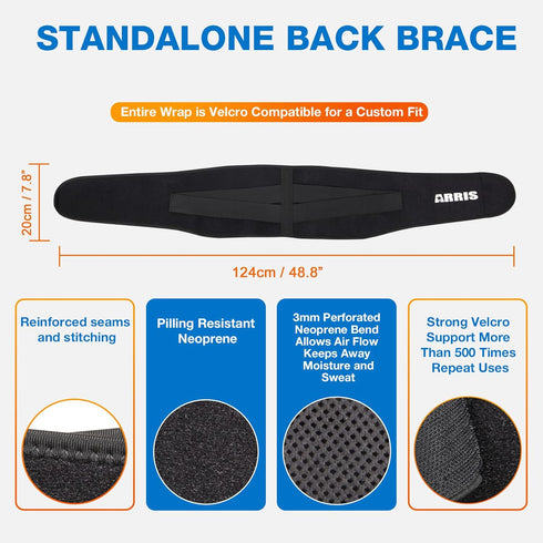 ARRIS Gel Ice Pack for Back - Flexible Hot Cold Therapy Wrap with Support Belt for Pain Relief