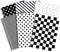 Whaline 120Pcs Checkered Black White Tissue Paper, Star Stripes Polka Dots Pattern for Home Wedding Birthday Gift Wrap