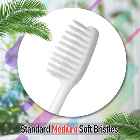 200 Packs Bulk Disposable Travel Toothbrush Set, Individually Wrapped for Adults or Kids, Medium Soft Large Brush Head